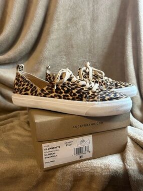 Lucky Brand - Natural Savannah Leopard Print Lace-Up Sneakers